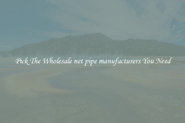 Pick The Wholesale net pipe manufacturers You Need