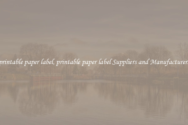 printable paper label, printable paper label Suppliers and Manufacturers