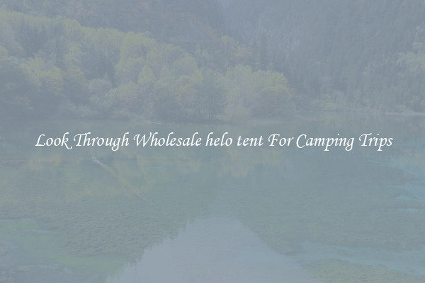 Look Through Wholesale helo tent For Camping Trips