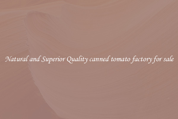 Natural and Superior Quality canned tomato factory for sale