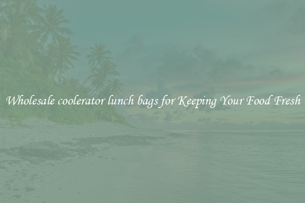 Wholesale coolerator lunch bags for Keeping Your Food Fresh