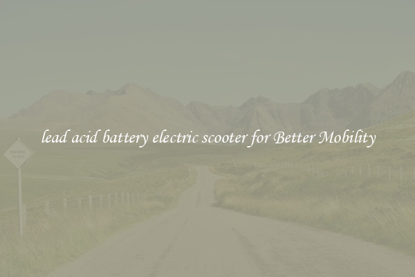 lead acid battery electric scooter for Better Mobility