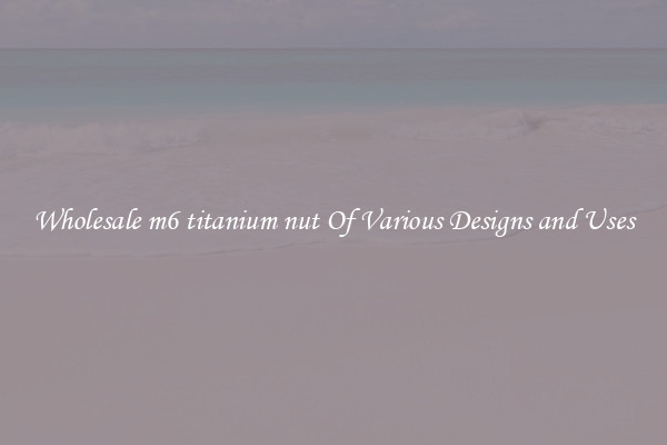 Wholesale m6 titanium nut Of Various Designs and Uses